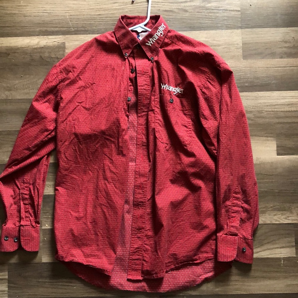 Wrangler Cowboy Shirt Red Medium - Picture 2 of 4